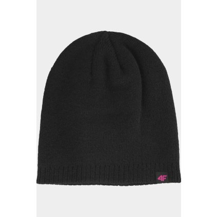 Zimní dámská čepice 4F 4FAW23ACAPF285-20S (Velikost ONE SIZE, Barva Černá)