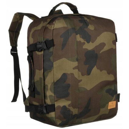Velký polyesterový cestovní batoh (Hlavní barva \ vzor tmavě zelená\camo)