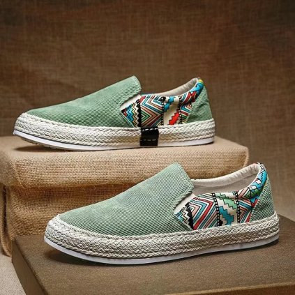 Pánské letní boty plátěné s barevnou zadní části