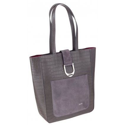 Elegantní shopper taška z přírodní kůže a semiše