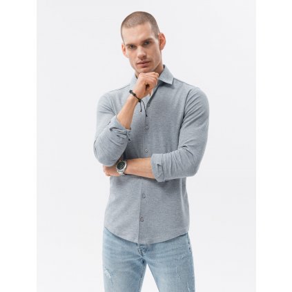 Pánská pletená košile s dlouhým rukávem V5 - ESPIR