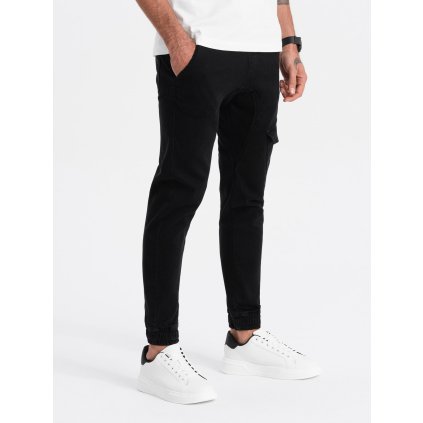 Pánské kalhoty JOGGERS s cargo kapsou - V2 - ESPIR (Velikost L, Barva Tmavě modrá)