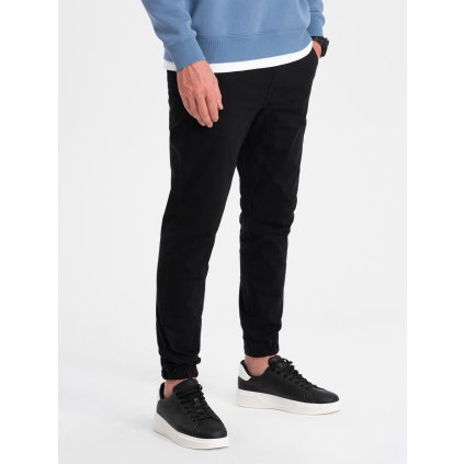 Pánské látkové kalhoty JOGGERS - V1 - ESPIR (Velikost XL, Barva Černá)