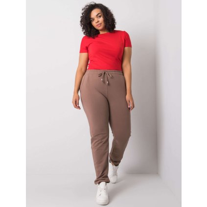 Dámské teplákové kalhoty RV-DR-6301.88 (Velikost 2XL, Barva Hnědá)