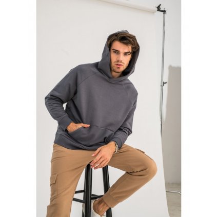 UNISEX klokaní mikina B198 (Velikost S, Barva Grafitová)