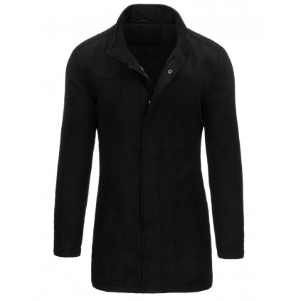Pánský zimní kabát na zip a druky CX0436 - ČERNÝ M
