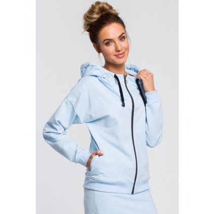 Teplá mikina na zip M420 (Velikost S, Barva Světle modrá)