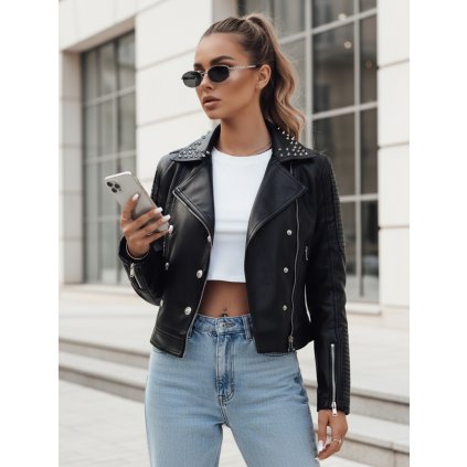 Dámská kožená bunda TRUCCO   TY4178 (Velikost S, Barva Černá)