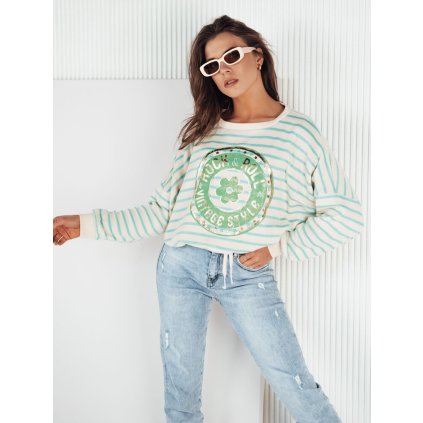 Dámský svetr oversize CANFIER  tyrkysová MY2325 (Velikost ONE SIZE, Barva Světle zelená)