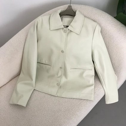 Vintage koženková bunda s límečkem