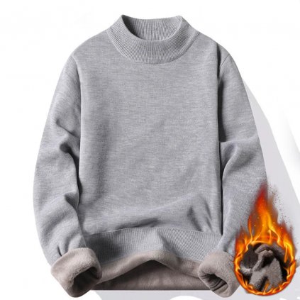 Zimní zateplený svetr unisex s plyšem (Barva Černá, Velikost M)