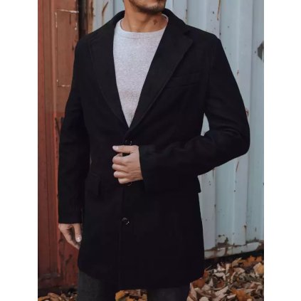 Pánský kabát na knoflíky s podšívkou CX0380z (Velikost 2XL, Barva Černá)