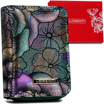Malá dámská kožená peněženka s květinovým vzorem
