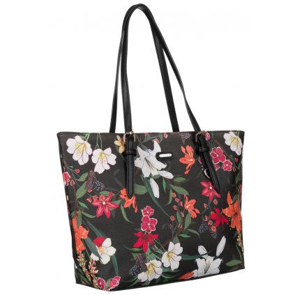 Dámská velká shopper taška s květinovým vzorem