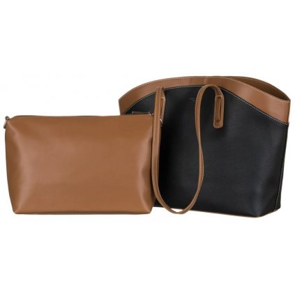 Elegantní shopper taška z ekologické kůže s vsadkou