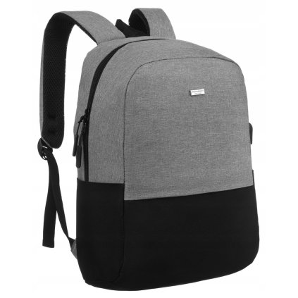 Velký, pánský batoh na notebook z polyesteru (Barva Šedá)