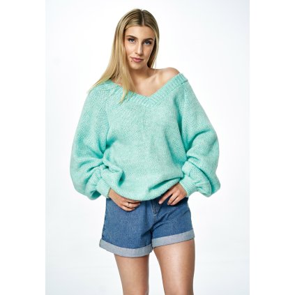 Sweater M898 Ecru Oversized FIGL (Barva Mátová, Velikost ONE SIZE)