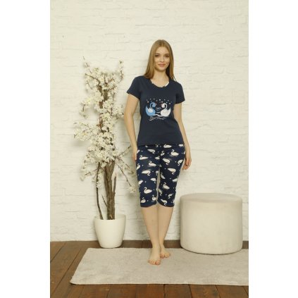 Pohodlné dámské pyžamo s labutím vzorem PIZ3277