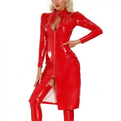 Latexový kardigan na zip erotický (Barva Černá, Velikost M)