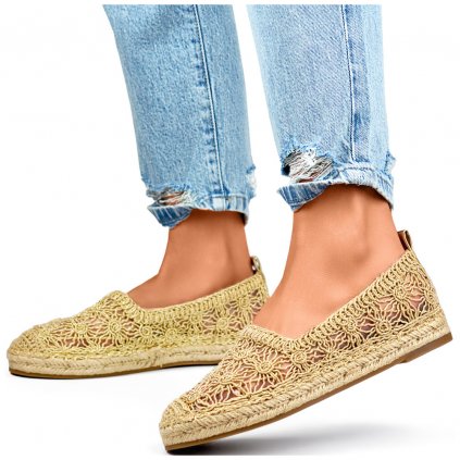 dámské krajkové espadrilky, klasické espadrilky