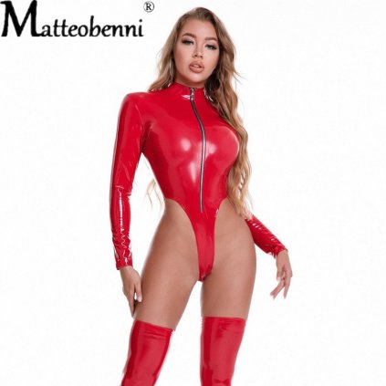 Latexové body se stojatým límcem (Barva (varianta) Černá, Velikost M)