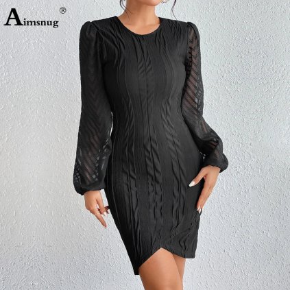 Bodycon šaty na večer se širokými rukávy