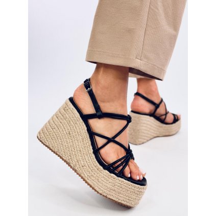 Sandály - dámské espadrilky na klínku, výška 11 cm