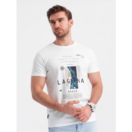 Pánské bavlněné tričko s potiskem laguny - V1 - ESPIR
