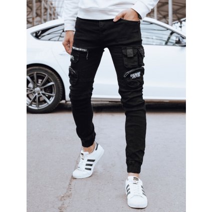 Pánské riflové kalhoty džíny s nakládanými kapsami  UX4326