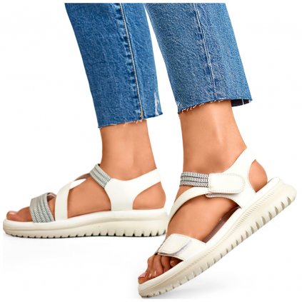 Pohodlné dámské sandály s gumičkou na suchý zip