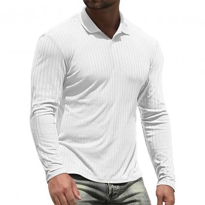 Žebrovaná pánská košile s dlouhým rukávem 100% bavlna