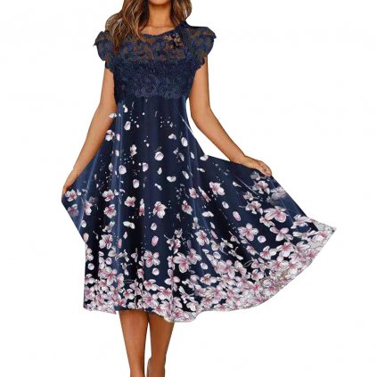 Šaty s krajkovým topem a květinovou sukní