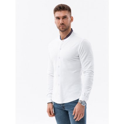 Pánská pletená košile s dlouhým rukávem - V1 - ESPIR