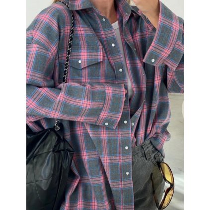 Dámská kostkovaná košile oversize