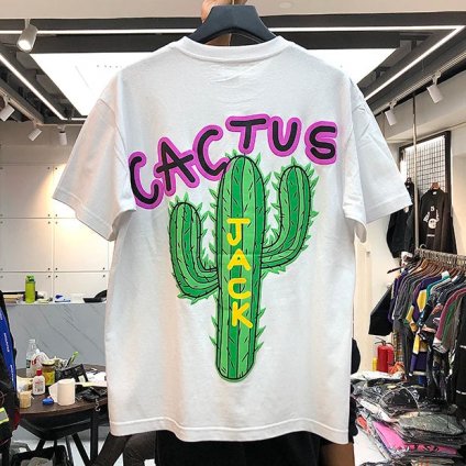 Pánské tričko s potiskem kaktusu (Barva (varianta) Černá 1, Velikost 2XL)