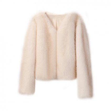 Krátký luxusní kožich (Barva (varianta) gray gradient coat, Velikost S)
