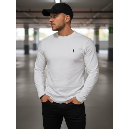 Pánské tričko s dlouhým rukávem   LX0564 (Velikost 2XL, Barva Bílá)