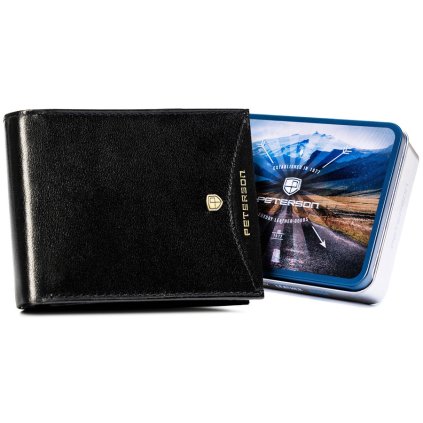 Kožená pánská peněženka s RFID systémem (Barva Černá)