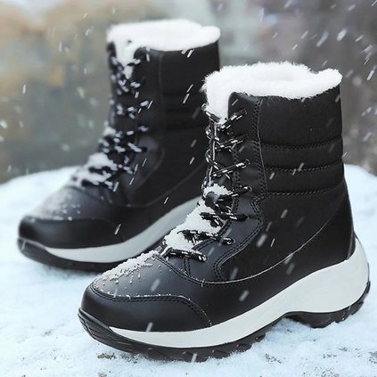 Unisex zimní boty sněhule s kožíškem (Barva Bílá, Velikost 43)