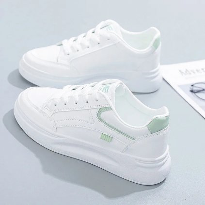 Kontrastní stylové tenisky na platformě (Barva (varianta) bílá Green, Velikost 39)