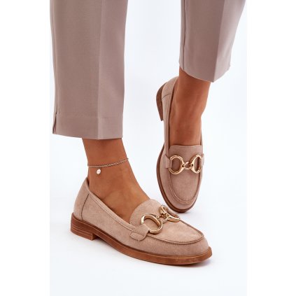 Dámské semišové mokasíny s ozdobou  Echonesa (Velikost 38, Barva Černá)