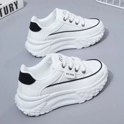 Dámské sneakersy s masivní podrážkou (Barva Khaki, Velikost 37)