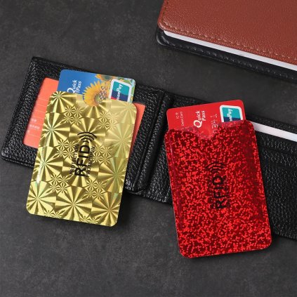 Třpytivé pouzdro na kartu proti krádeže (Barva (varianta) A-rose red-5Pcs)