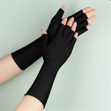 Dlouhé rukavice bez prstů (Barva (varianta) Fingerless nude, Velikost rukavic M)