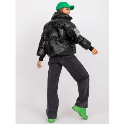 Krátká péřová bunda zimní EM-KR-CV8658.00P (Velikost L/XL, Barva Černá)