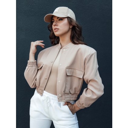 Dámská bunda bomber VERPI TY4409 (Velikost S, Barva Béžová)