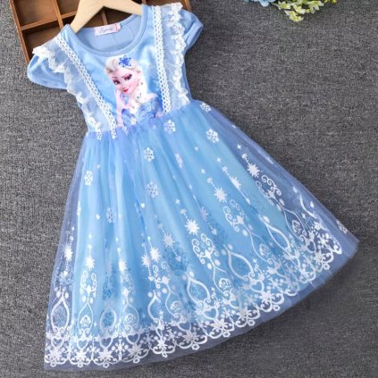 Dívčí šaty s princeznou Elzou (Barva (varianta) Barva, Velikost 7T)