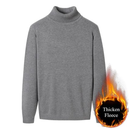 Zimní rolák unisex svetr s kožíškem