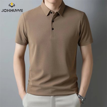 Pohodlné a prodyšné pánské tričko s límečkem (Barva Šedá, Velikost 2XL)