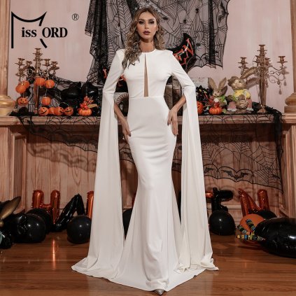 Elegantní maxi šaty s dlouhými rukávy M0924-2 LissCord